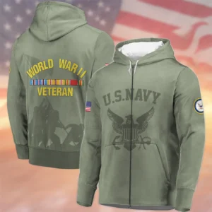 Veteran World War II U.S. Navy All Over Prints Hoodie