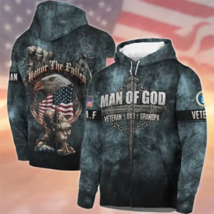 Veteran Dad Grandpa Man Of God Honor The Fallen U.S. Air Force All Over Prints Hoodie