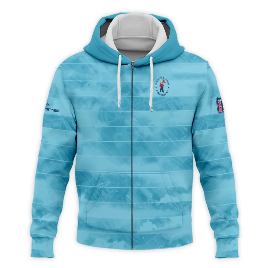 Cobra Golf 124th U.S. Open Pinehurst Blue Abstract Background Line Zipper Hoodie Shirt Style Classic