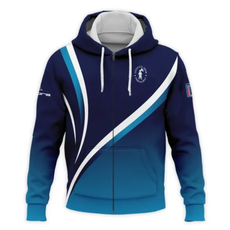 Cobra Golf 124th U.S. Open Pinehurst Dark Blue Gradient Abstract White Background  Zipper Hoodie Shirt Style Classic