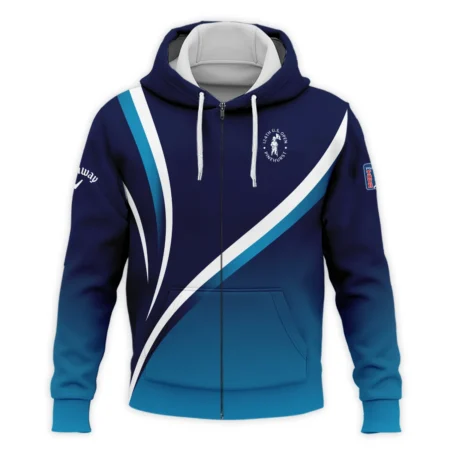 Callaway 124th U.S. Open Pinehurst Dark Blue Gradient Abstract White Background  Zipper Hoodie Shirt Style Classic