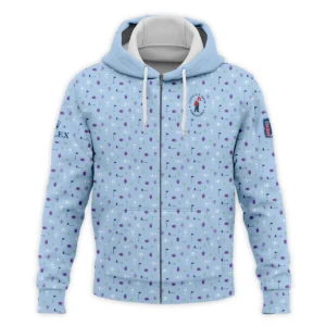 124th U.S. Open Pinehurst Rolex  Golf Icons Pattern Light Blue Quarter-Zip Jacket Style Classic