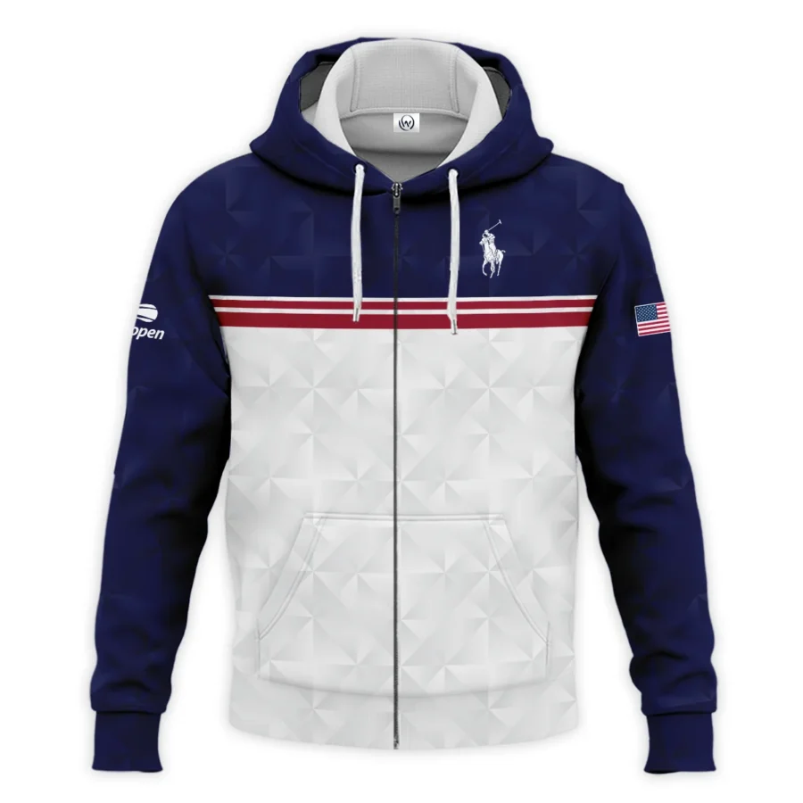 Ralph Lauren US Open Tennis Purple White Red Line Abstract Zipper Hoodie Shirt Style Classic