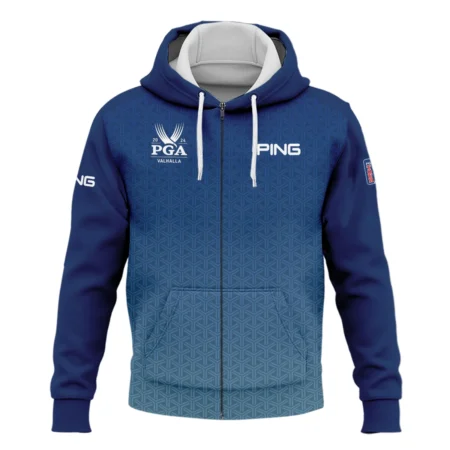 Golf Sport Pattern Blue Sport Uniform 2024 PGA Championship Valhalla Ping Zipper Hoodie Shirt Style Classic