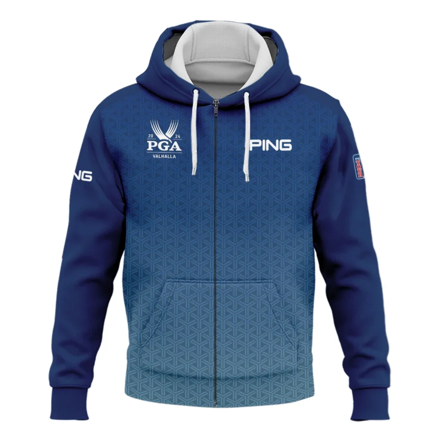 Golf Sport Pattern Blue Sport Uniform 2024 PGA Championship Valhalla Ping Zipper Hoodie Shirt Style Classic