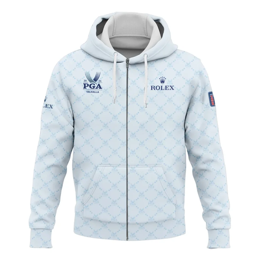 Golf Sport Pattern Light Blue Sport 2024 PGA Championship Valhalla Rolex Zipper Hoodie Shirt Style Classic