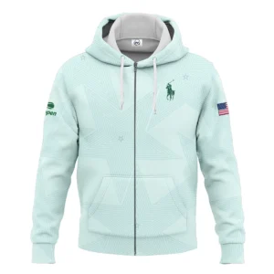 Tennis Pattern Star Light Green US Open Tennis Ralph Lauren Quarter-Zip Jacket Style Classic