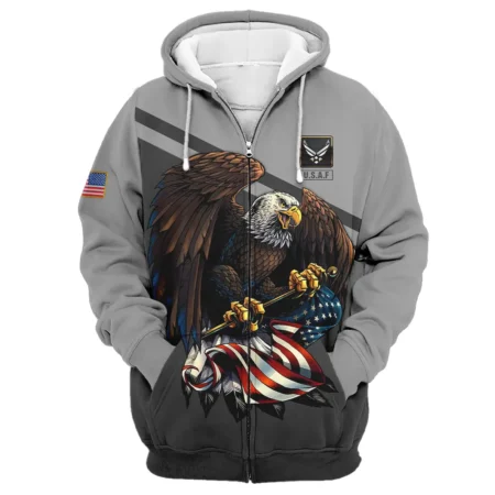 Being A Veteran Is An Honor Being A Grandpa Is Priceless U.S. Air Force All Over Prints Zipper Hoodie