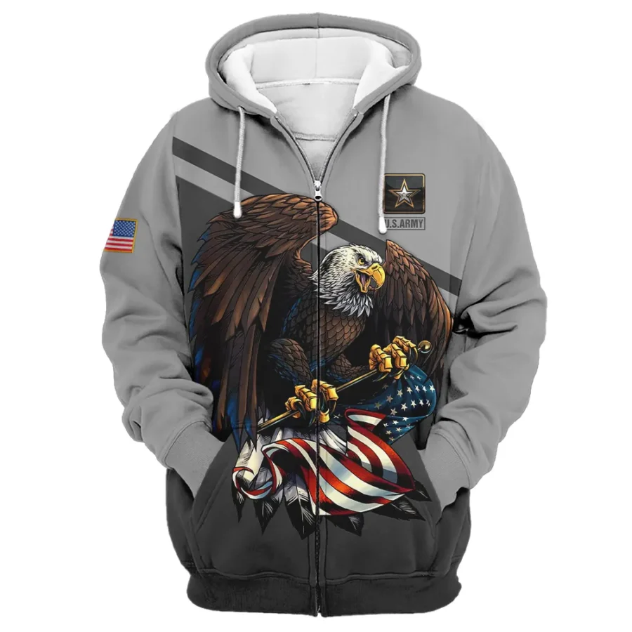 Being A Veteran Is An Honor Being A Grandpa Is Priceless U.S. Army All Over Prints Zipper Hoodie