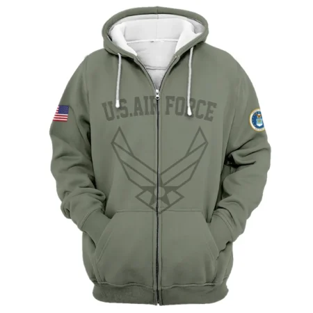 Veteran World War II U.S. Air Force All Over Prints Zipper Hoodie