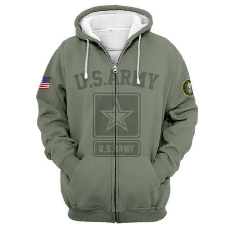 Veteran World War II U.S. Army All Over Prints Zipper Hoodie