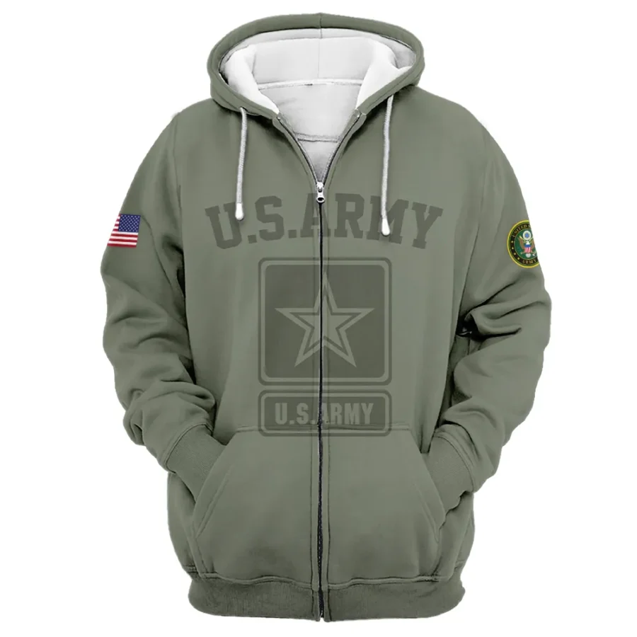 Veteran World War II U.S. Army All Over Prints Zipper Hoodie