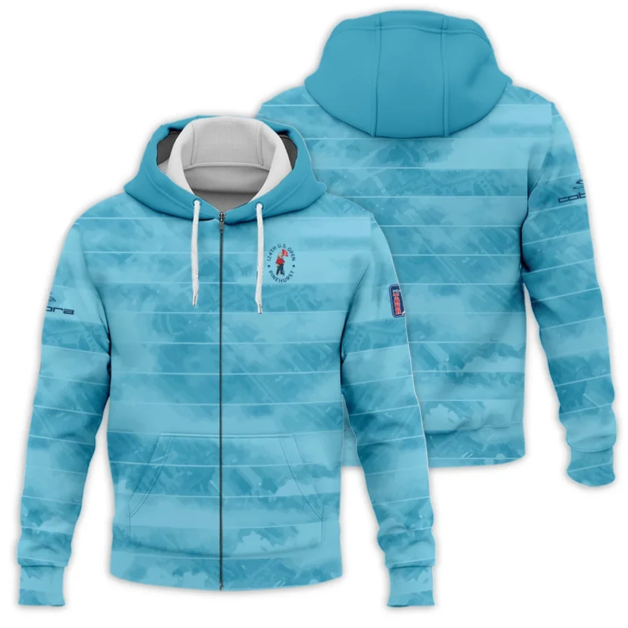 Cobra Golf 124th U.S. Open Pinehurst Blue Abstract Background Line Zipper Hoodie Shirt Style Classic