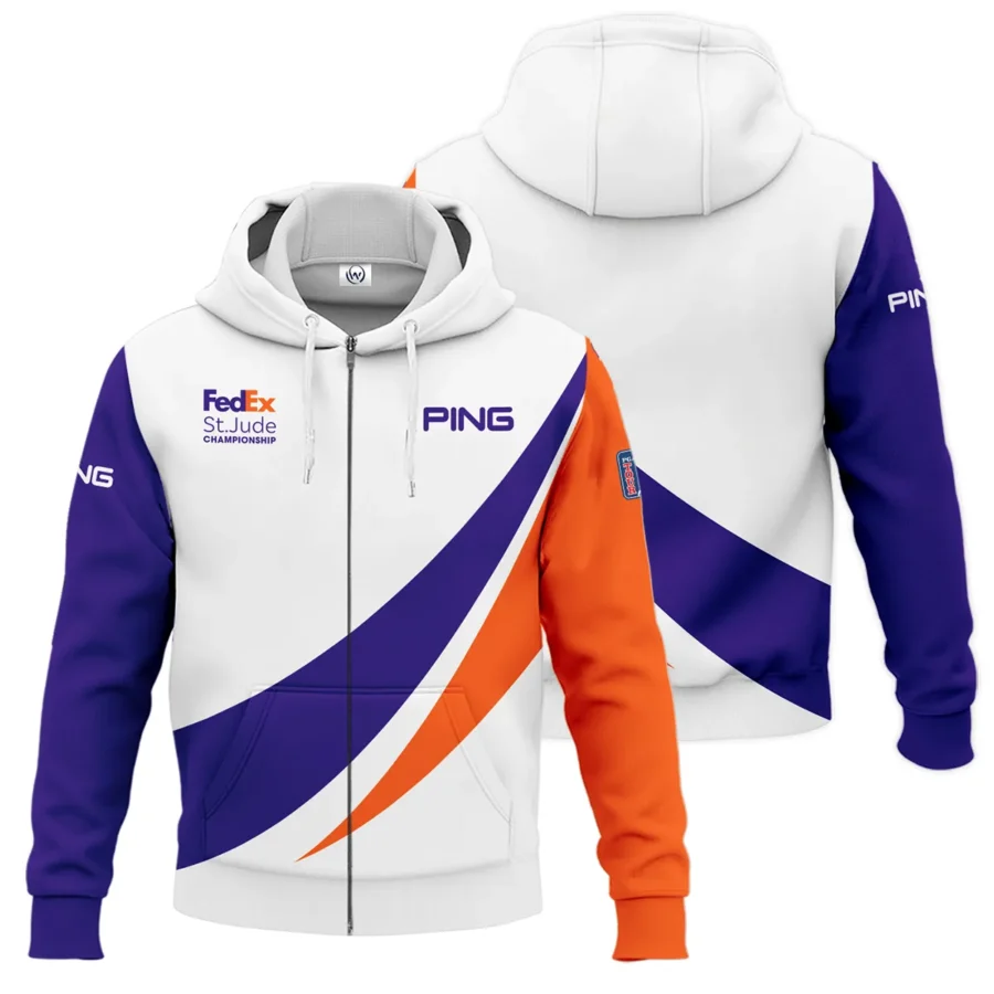 Golf Sport Orange Mix Blue FedEx St. Jude Championship Pinehurst Ping Zipper Hoodie Shirt Style Classic