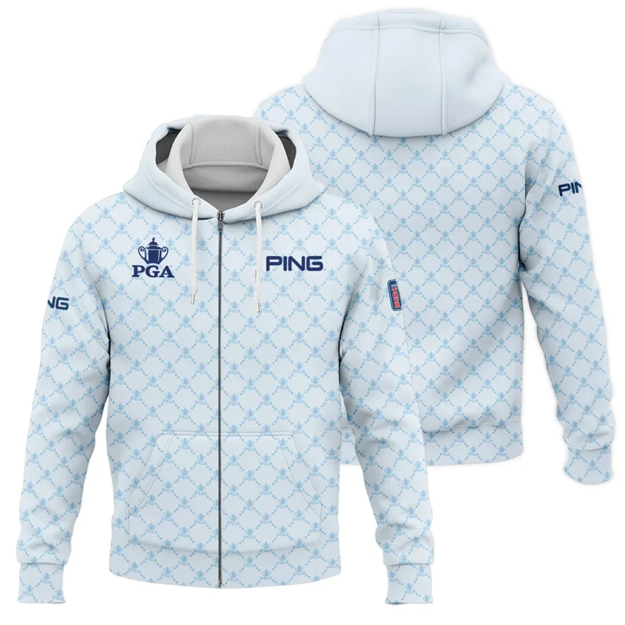 Golf Sport Pattern Light Blue Style 2024 PGA Championship Valhalla Ping Zipper Hoodie Shirt Style Classic