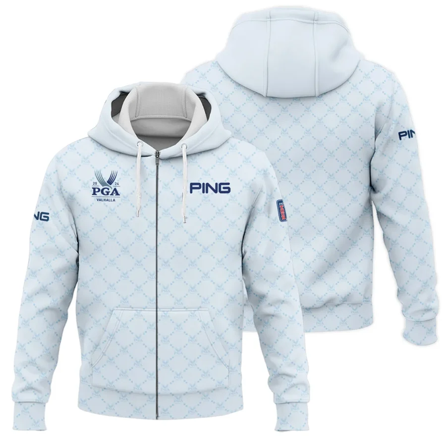 Golf Sport Pattern Light Blue Sport 2024 PGA Championship Valhalla Ping Zipper Hoodie Shirt Style Classic