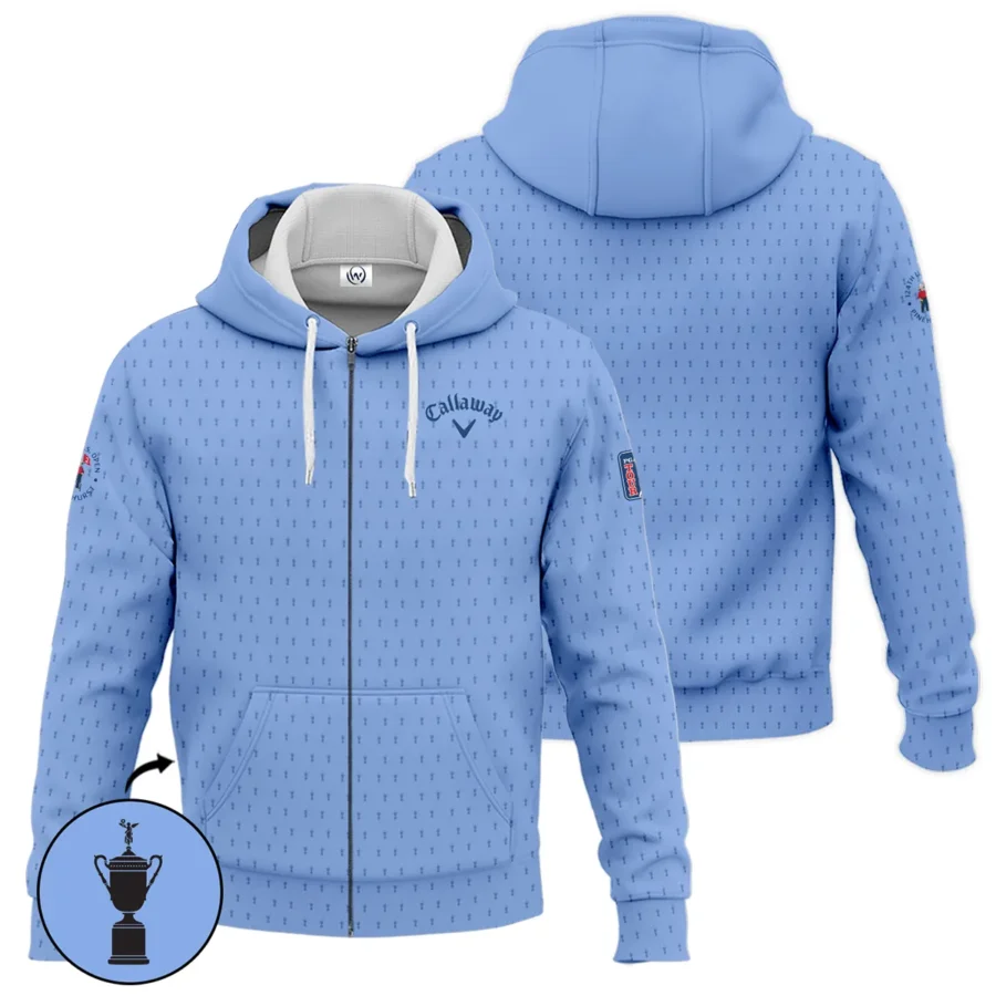 Golf Pattern Cup Blue 124th U.S. Open Pinehurst Pinehurst Callaway Zipper Hoodie Shirt Style Classic