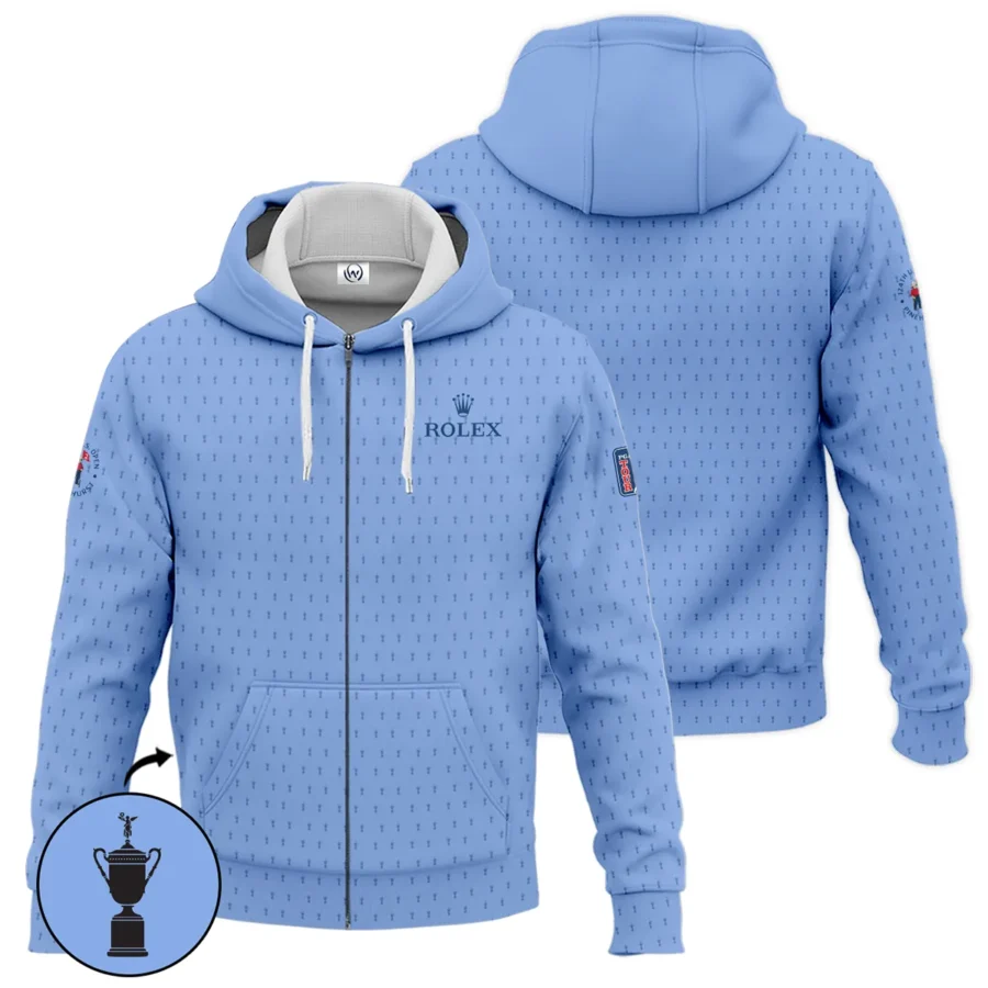 Golf Pattern Cup Blue 124th U.S. Open Pinehurst Pinehurst Rolex Zipper Hoodie Shirt Style Classic