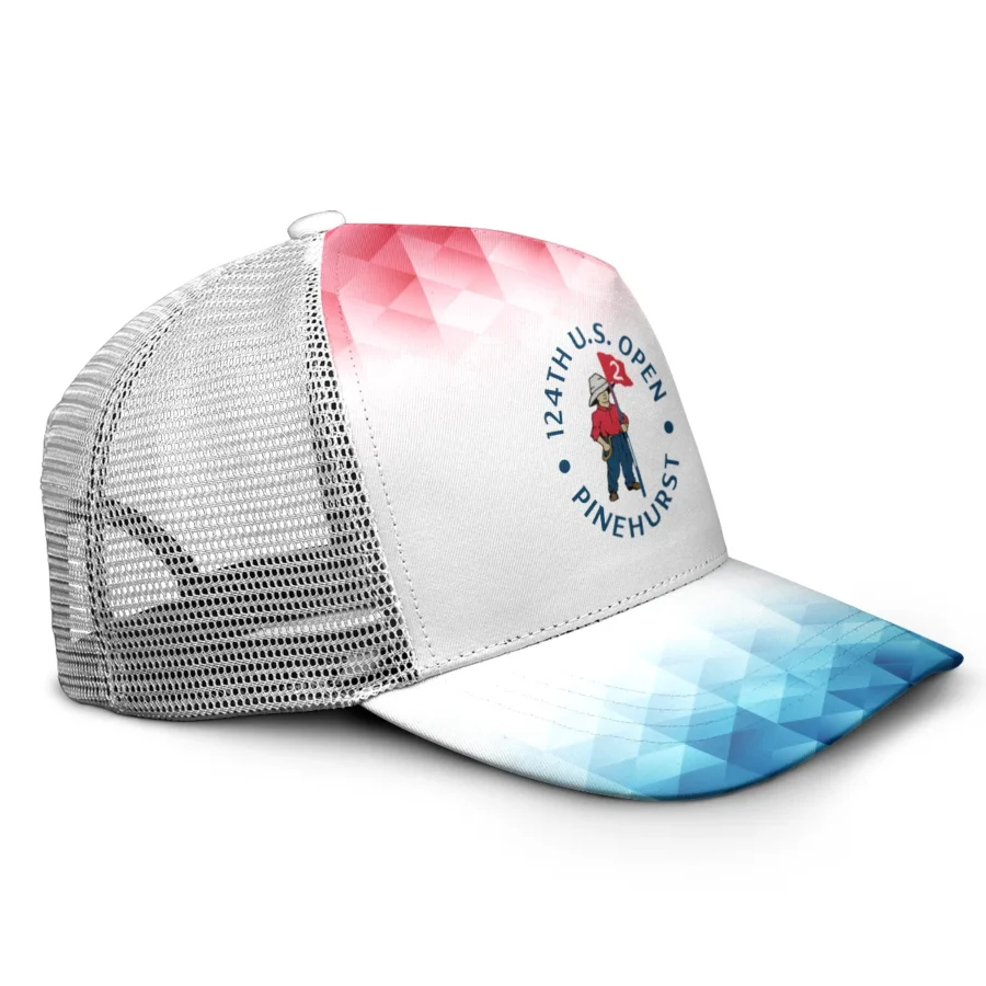 124th U.S. Open Pinehurst Blue Red White Abstract All Over Print Trucker Cap