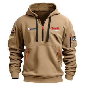 Classic Fashion Hendrick Motorsports Nascar Cup Series Color Gray Hoodie Half Zipper