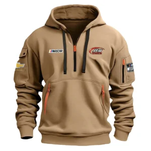 Classic Fashion JTG Daugherty Racing Nascar Cup Series Color Gray Hoodie Half Zipper