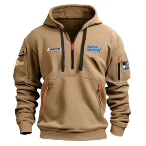 Classic Fashion Kaulig Racing Nascar Cup Series Color Gray Hoodie Half Zipper