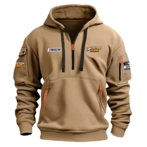 Classic Fashion Hudson Nascar Cup Series Color Gray Hoodie Half Zipper