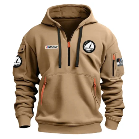 Classic Fashion Plymouth Nascar Cup Series Color Khaki Hoodie Half Zipper