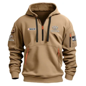 Classic Fashion Toyota Nascar Cup Series Color Khaki Hoodie Half Zipper