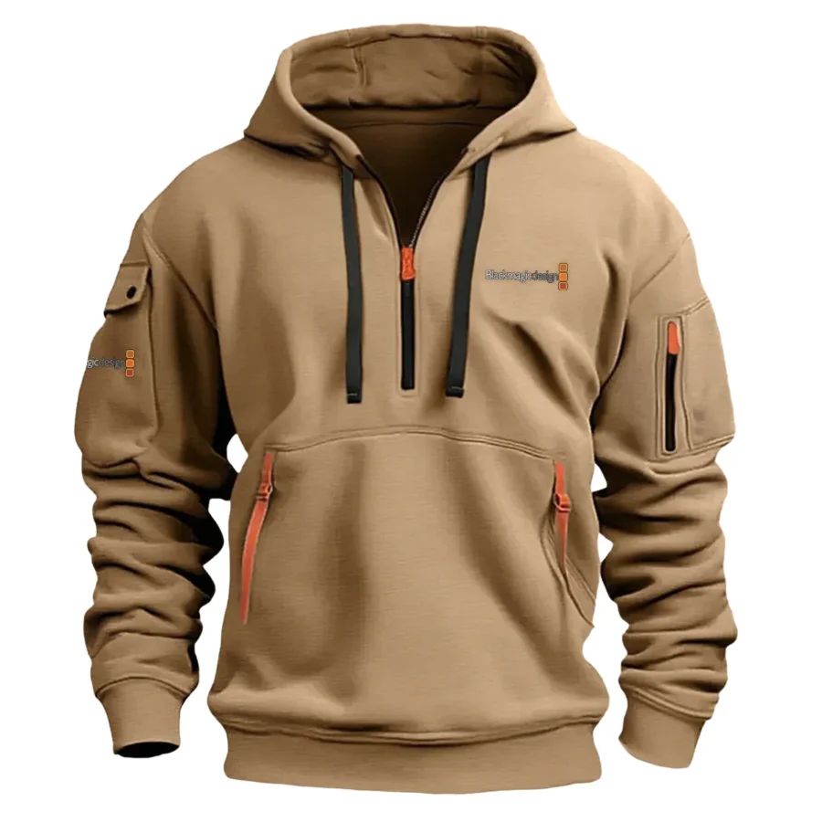 Blackmagic Design Classic Fashion Photography Videography Color Khaki Hoodie Half Zipper