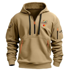 Khaki Color Callaway Fashion Hoodie Half Zipper Arnold Palmer Invitational Gift For Fans