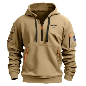 Khaki Color Callaway Fashion Hoodie Half Zipper Genesis Invitational Gift For Fans