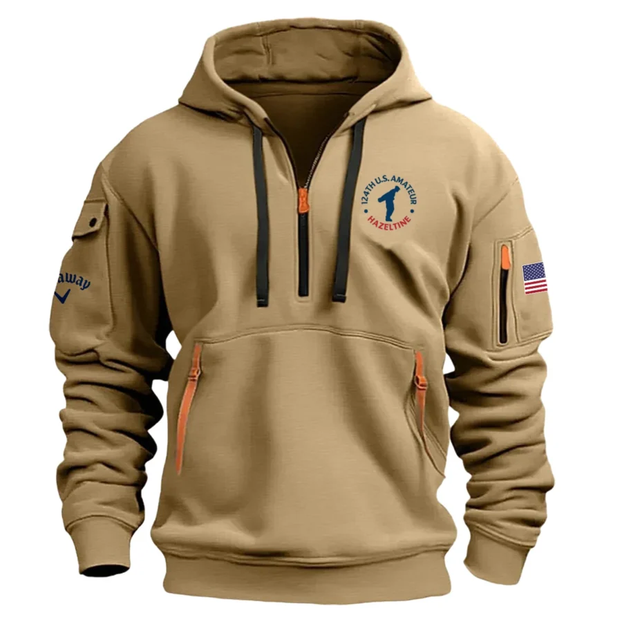 Khaki Color Callaway Fashion Hoodie Half Zipper U.S. Amateur Gift For Fans