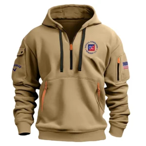 Khaki Color Callaway Fashion Hoodie Half Zipper U.S. Senior Open Gift For Fans