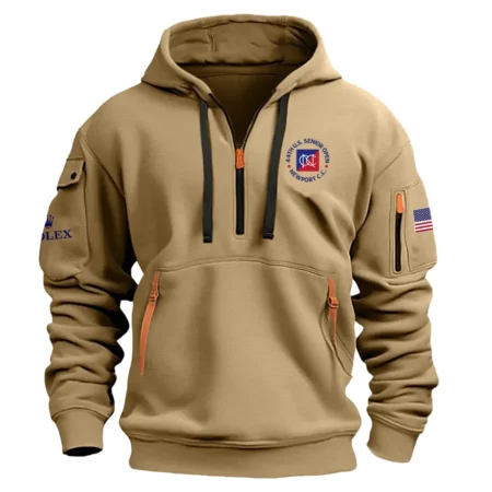 Khaki Color Rolex Fashion Hoodie Half Zipper U.S. Senior Open Gift For Fans