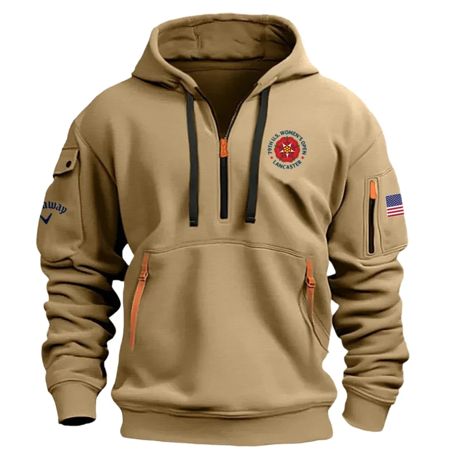 Khaki Color Callaway Fashion Hoodie Half Zipper U.S. Women’s Open Gift For Fans