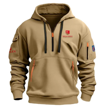 Khaki Color Rolex Fashion Hoodie Half Zipper Wells Fargo Championship Gift For Fans