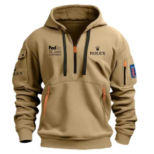 Gray Color Brand Rolex Hoodie Half Zipper FedEx St. Jude Championship Gift For Fans