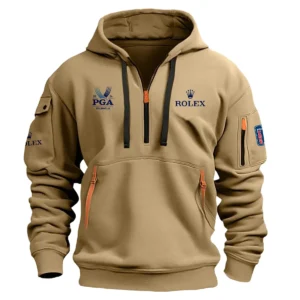 Khaki Color Rolex Fashion Hoodie Half Zipper 2024 PGA Championship Valhalla Gift For Fans