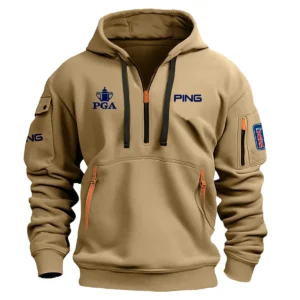 Gray Color Brand Ping Hoodie Half Zipper PGA Championship Gift For Fans