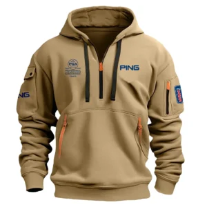 Gray Color Brand Ping Hoodie Half Zipper PGA Professional Championship 2024 Gift For Fans