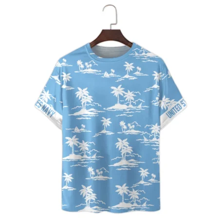 Hawaii Pattern Summer Beach Shirt Veteran U.S. Navy All Over Prints Unisex T-Shirt