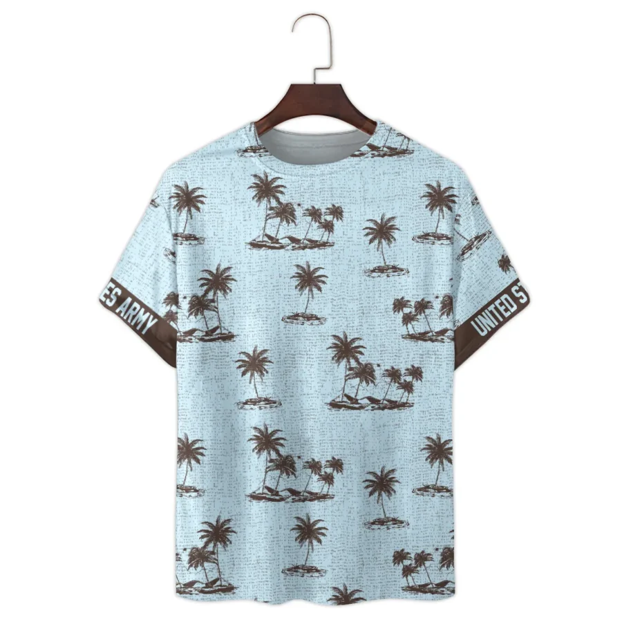 Hawaii Pattern Summer Beach Shirt Veteran U.S. Army All Over Prints Unisex T-Shirt