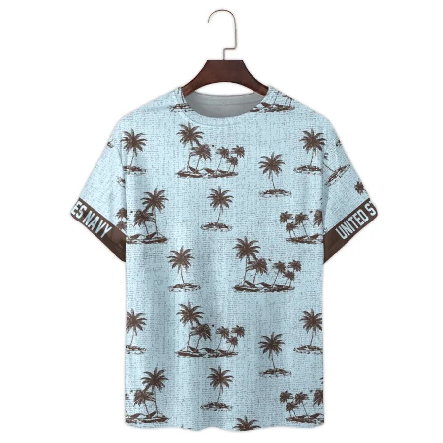 Hawaii Pattern Summer Beach Shirt Veteran U.S. Navy All Over Prints Unisex T-Shirt