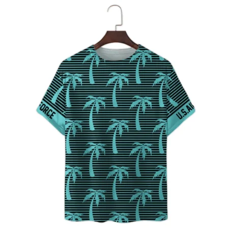 Hawaii Palm Tree Pattern Summer Beach Shirt Veteran U.S. Air Force All Over Prints Unisex T-Shirt