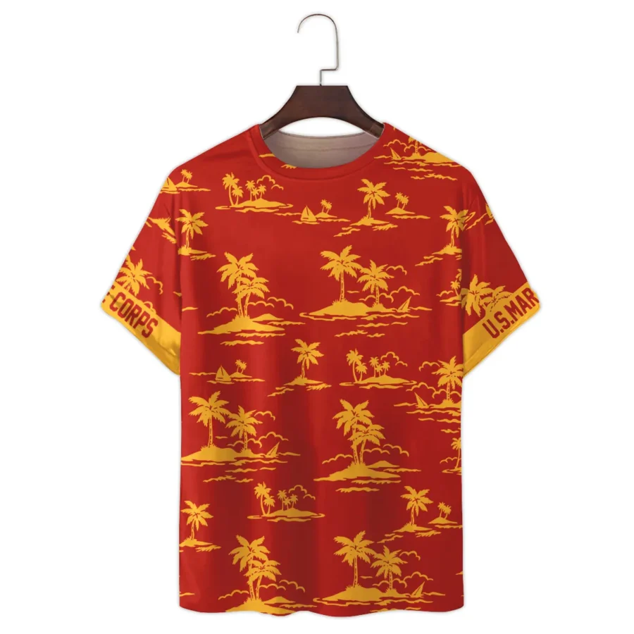 Hawaii Style Pattern U.S. Marine Corps Premium T-Shirt All Over Prints Gift Loves