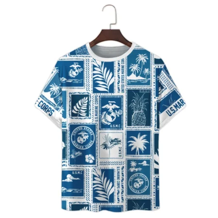 Hawaii Style Pattern U.S. Marine Corps Premium T-Shirt All Over Prints Gift Loves