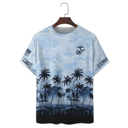 Hawaii Style Palm Tree U.S. Marine Corps Premium T-Shirt All Over Prints Gift Loves