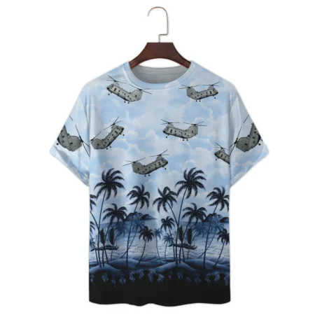 CH-46 Sea Knight Hawaii Style Palm Tree U.S. Marine Corps Premium T-Shirt All Over Prints Gift Loves