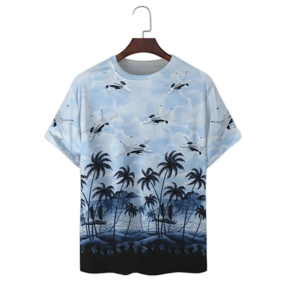 FA-18 Hornet Hawaii Style Palm Tree U.S. Marine Corps Premium T-Shirt All Over Prints Gift Loves